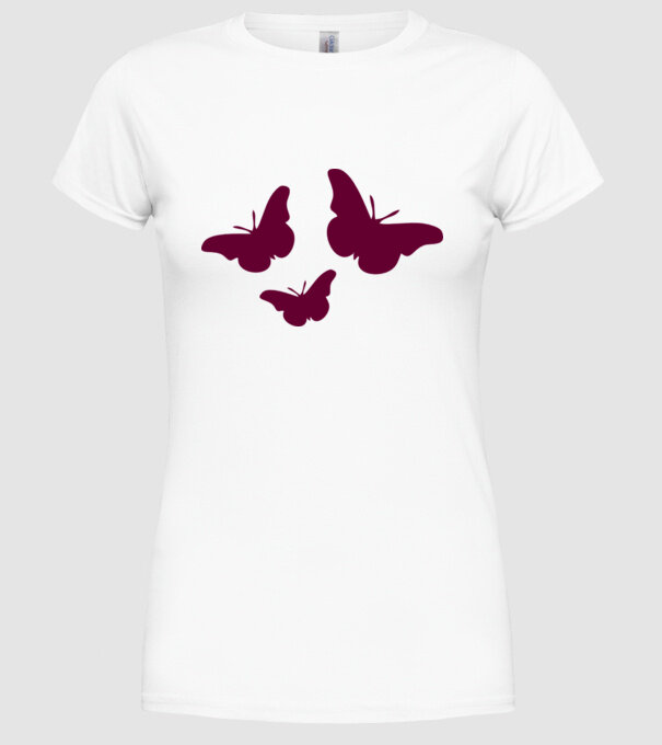 Butterflies model alb pe tricou