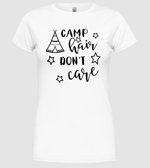 Camp hair teepee model alb pe tricou
