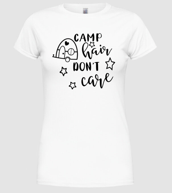 Camp hair trailer model alb pe tricou
