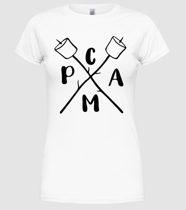 Camp marshmallow model alb pe tricou