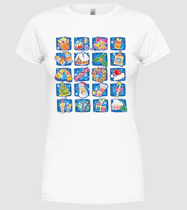 Christmas mix 2 model alb pe tricou
