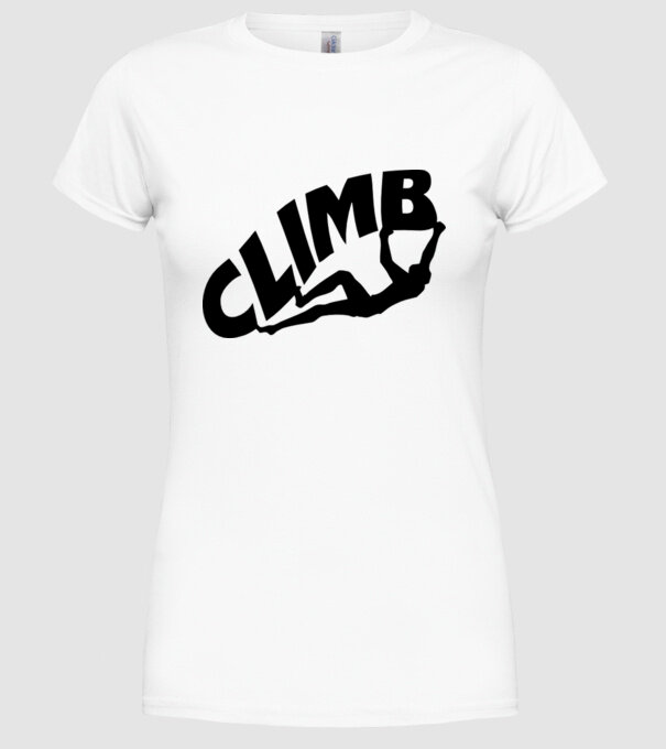 climb model alb pe tricou