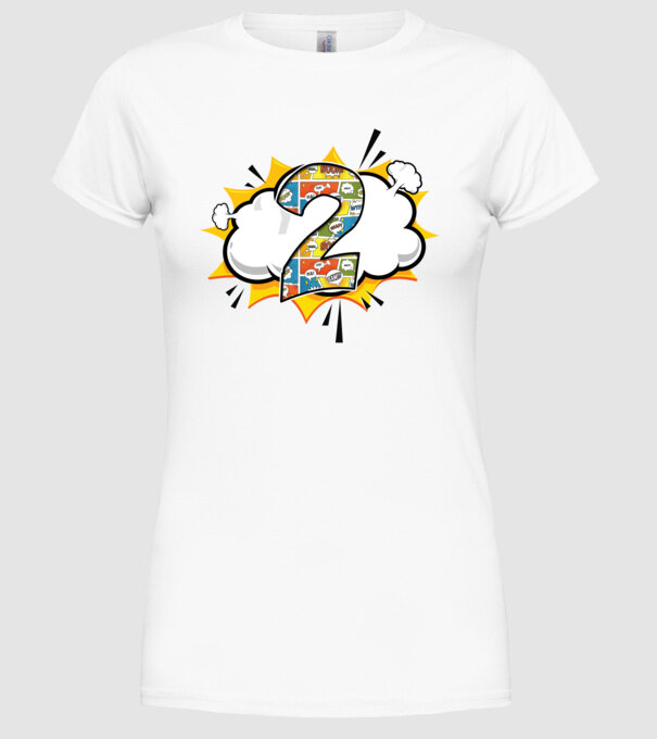 Birthday Comic Number 2 model alb pe tricou