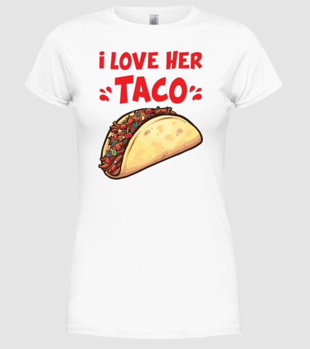 Couple TACO model alb pe tricou