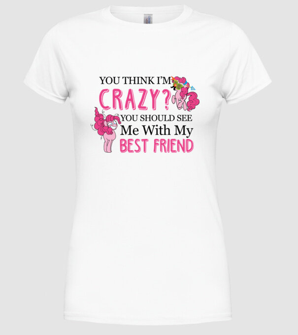 Crazy Friend Unicorn model alb pe tricou