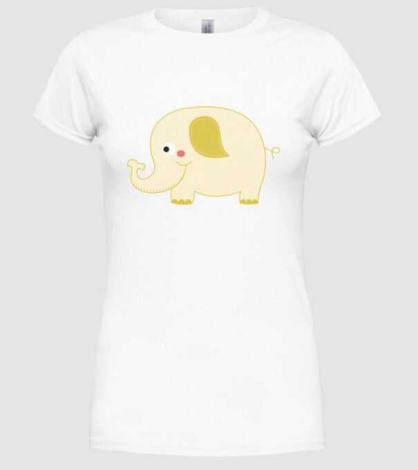 Cute elephant model alb pe tricou