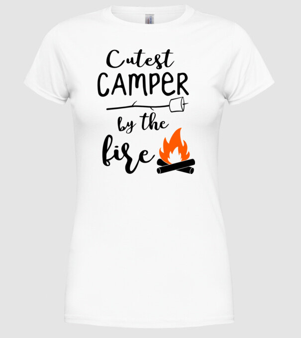Cutest camper model alb pe tricou