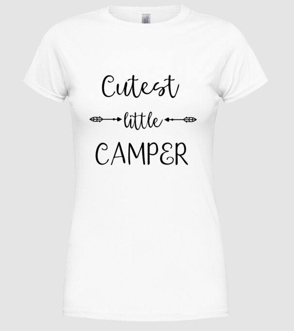 Cutest little camper model alb pe tricou