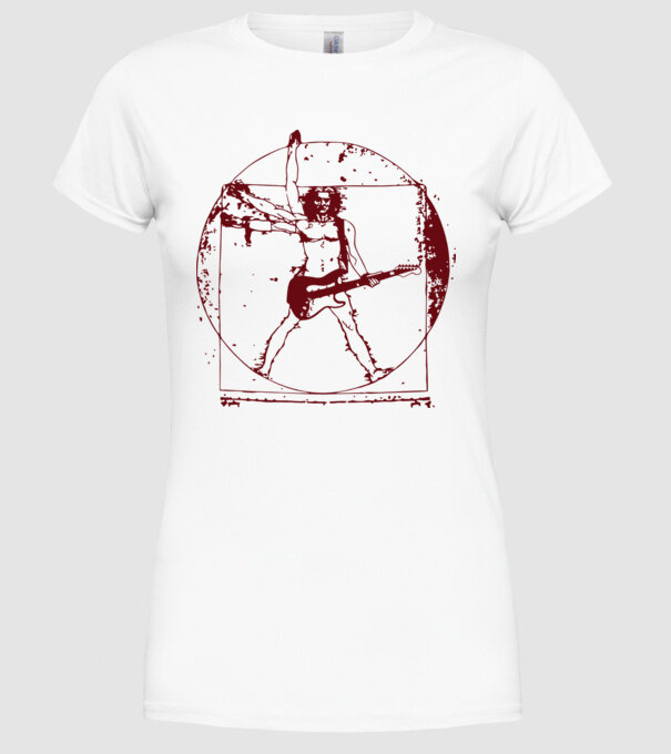 Davinci guitar model alb pe tricou