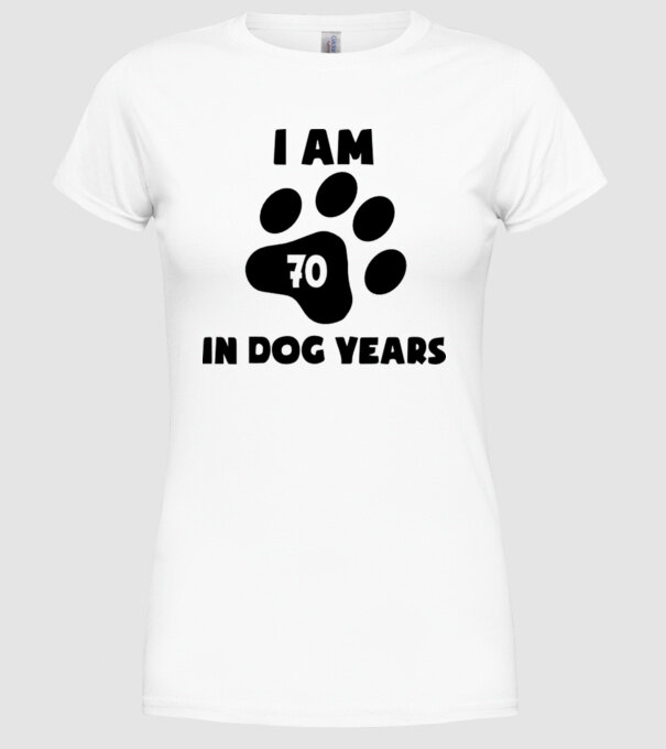 Dog year - 70 model alb pe tricou