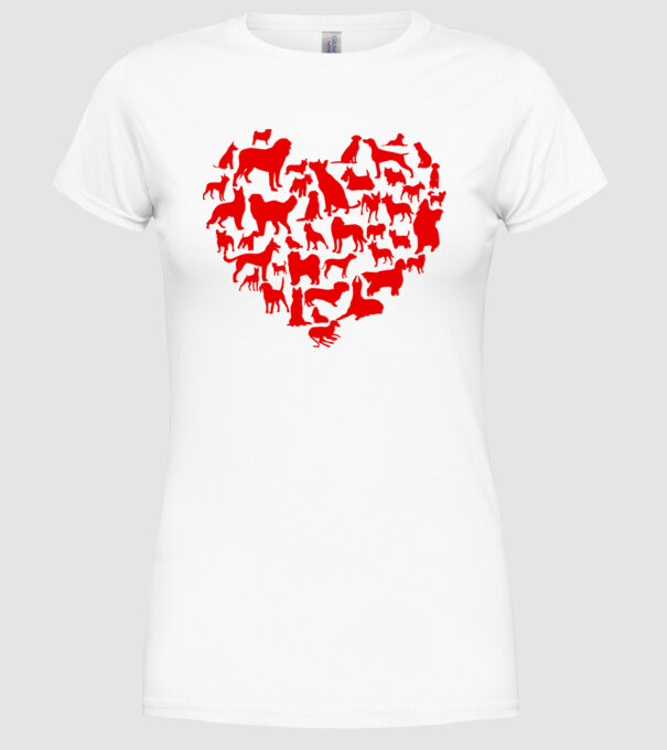 Doggy heart model alb pe tricou