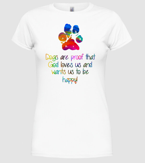 Dogs are proof model alb pe tricou