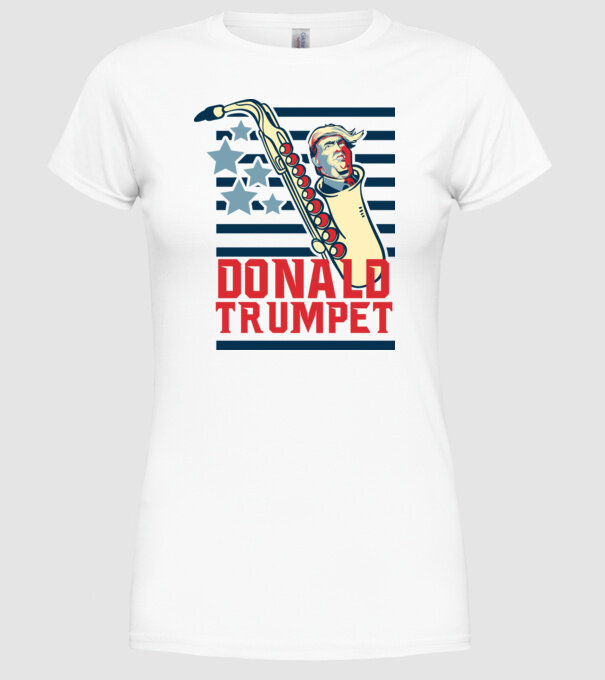 donald trumpet yoh model alb pe tricou
