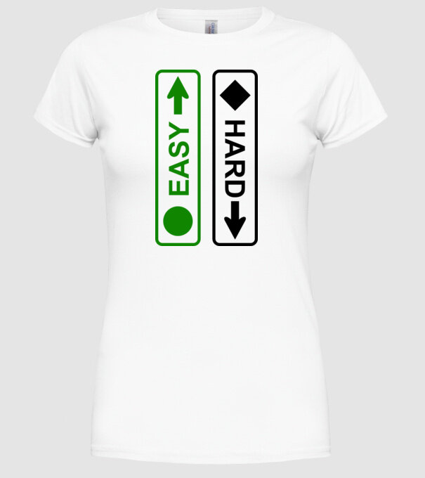 Easy - Hard model alb pe tricou