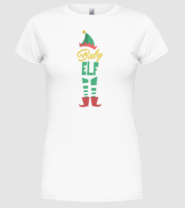 Elf family baby model alb pe tricou