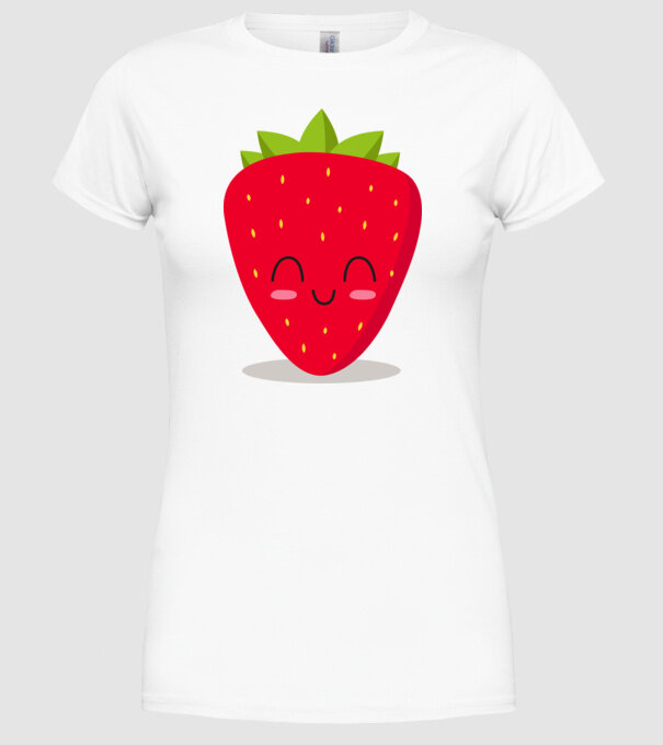 Căpșuni model alb pe tricou
