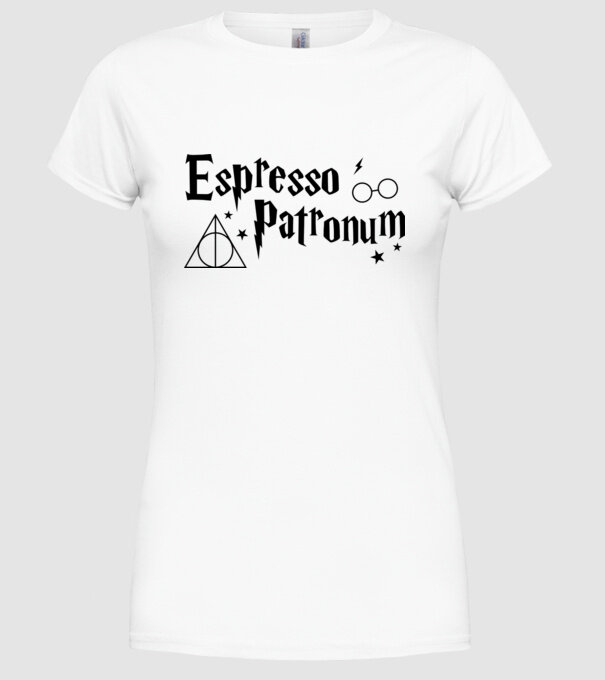 Espresso patronum model alb pe tricou