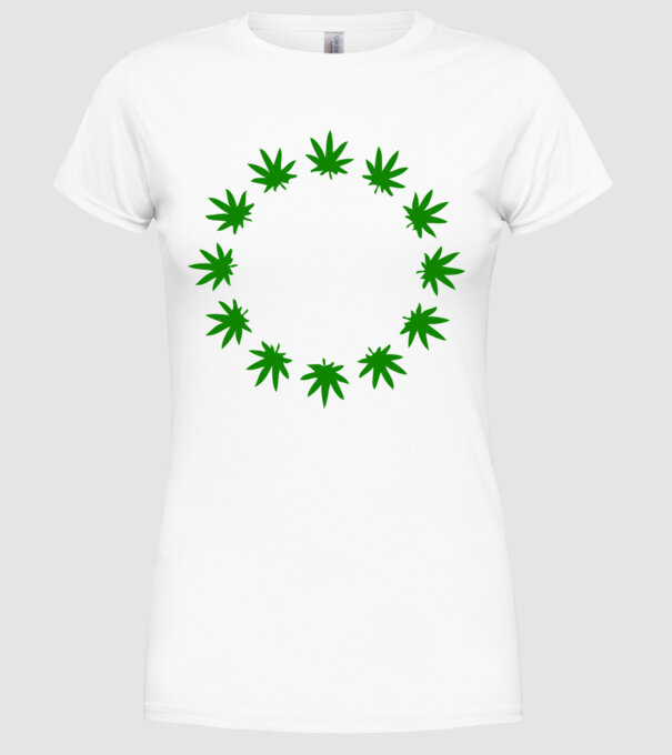 Euro marihuana model alb pe tricou