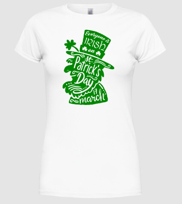 Everyone is irish leprechaun model alb pe tricou