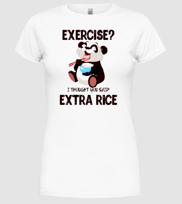 Exercise panda model alb pe tricou
