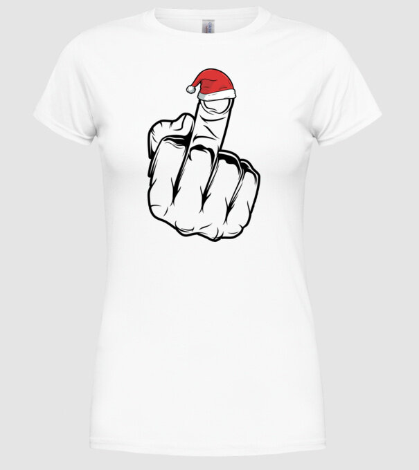 f u christmas model alb pe tricou