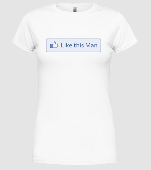 Like this man model alb pe tricou