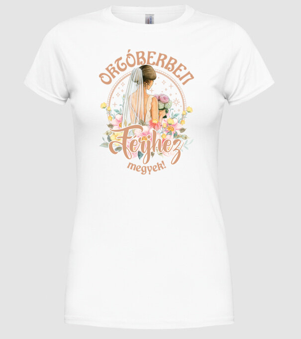 mă mărit - în octombrie model alb pe tricou