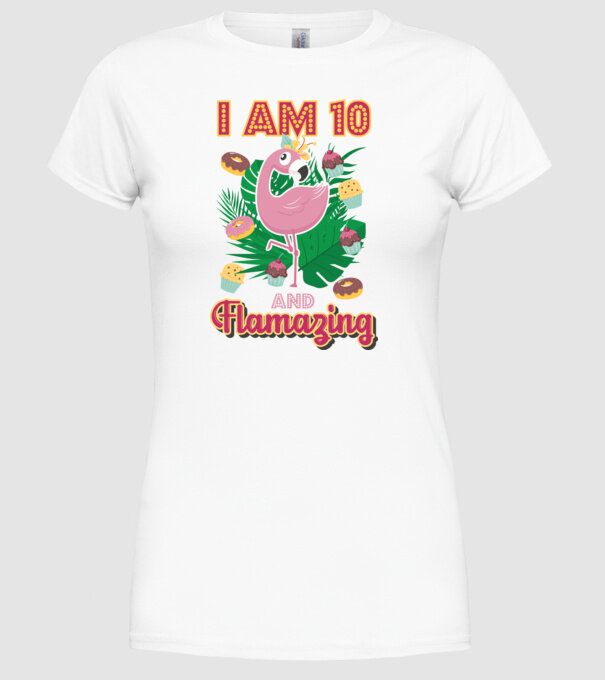 FLAMAZING Birthday 10 Years old model alb pe tricou