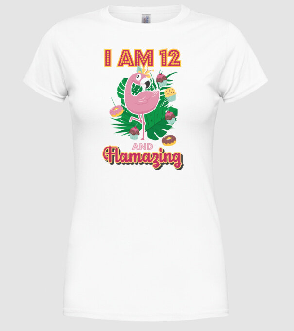 FLAMAZING Birthday 12 Years old model alb pe tricou