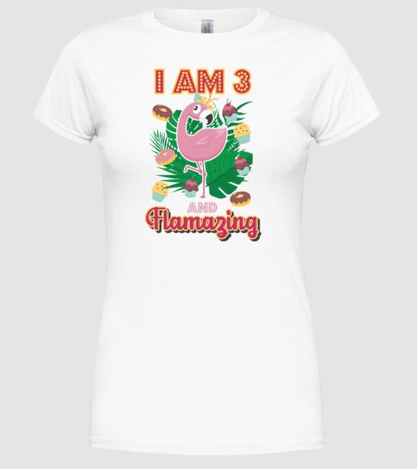 FLAMAZING Birthday 3 Years old model alb pe tricou