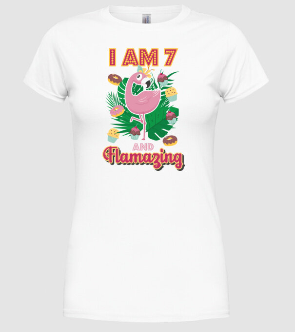FLAMAZING Birthday 7 Years old model alb pe tricou