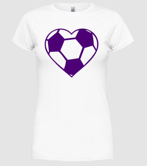 inimă fotbal model alb pe tricou