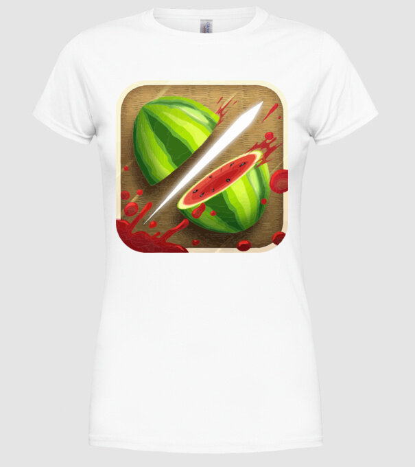 Fruit Ninja Icon model alb pe tricou