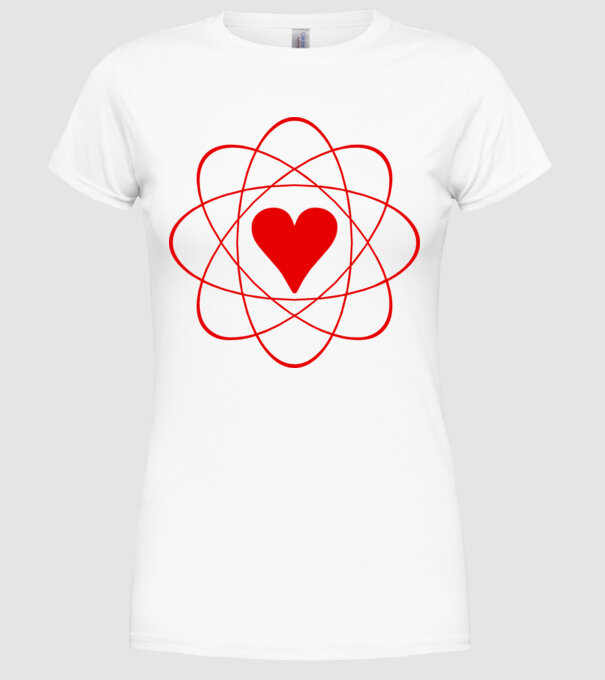 Inimă fuziune model alb pe tricou