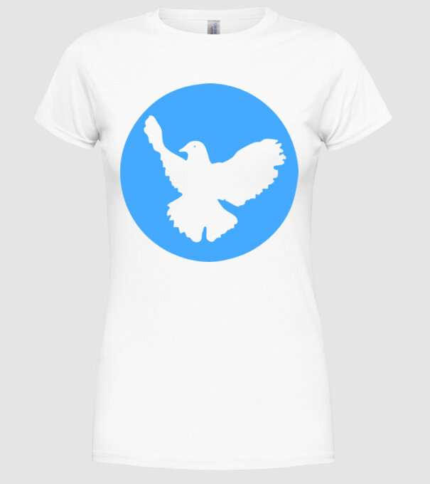 Porumbel model alb pe tricou