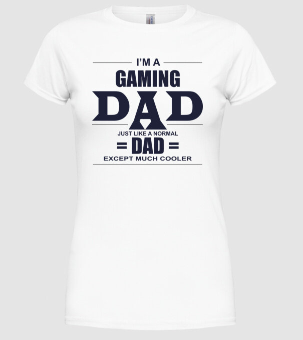 Gaming dad model alb pe tricou