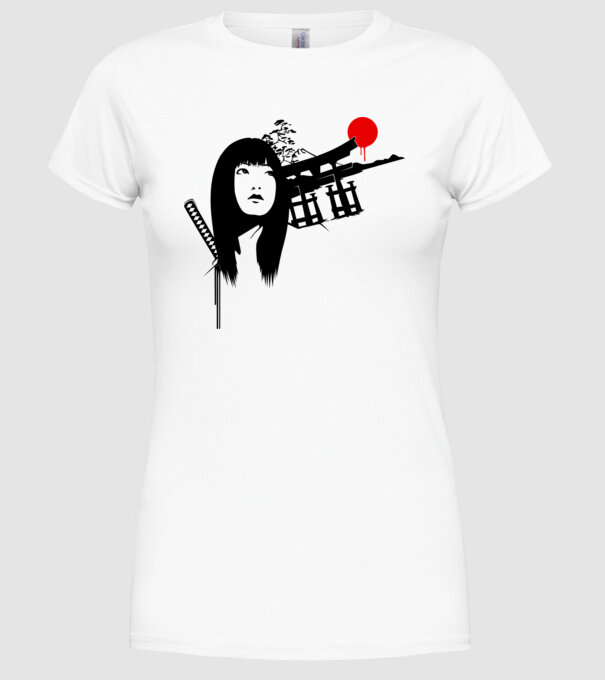 Gheișă model alb pe tricou