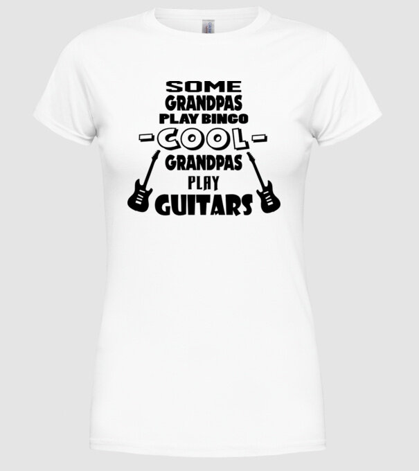 Bunic chitarist model alb pe tricou