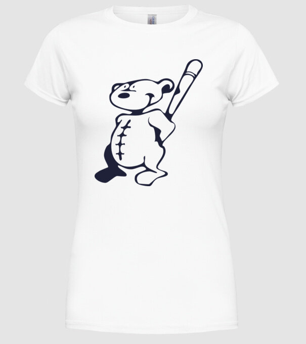 Ursuleț agresiv model alb pe tricou
