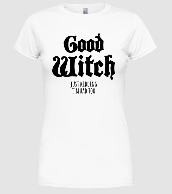 Good Witch tricou cuplu model alb pe tricou