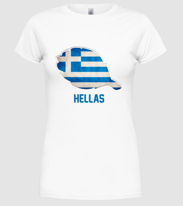 Steag grecesc model alb pe tricou