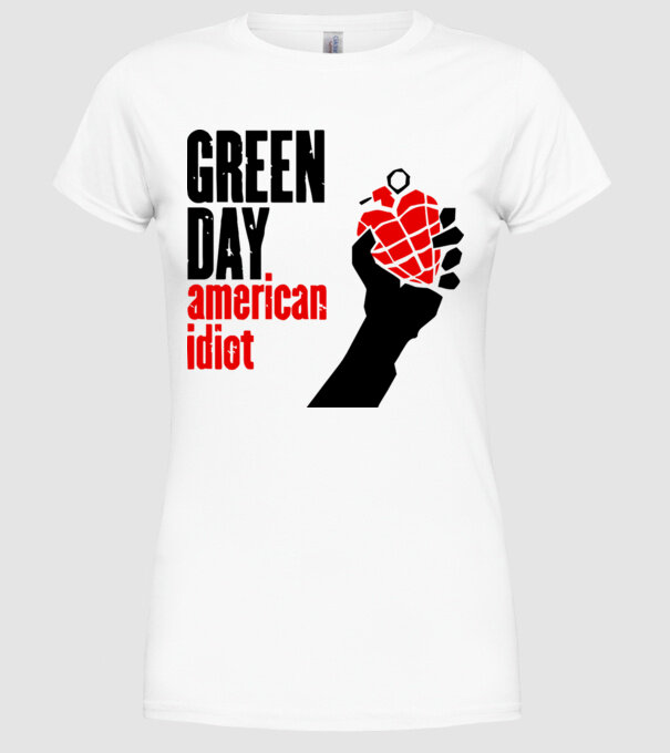 Greenday model alb pe tricou