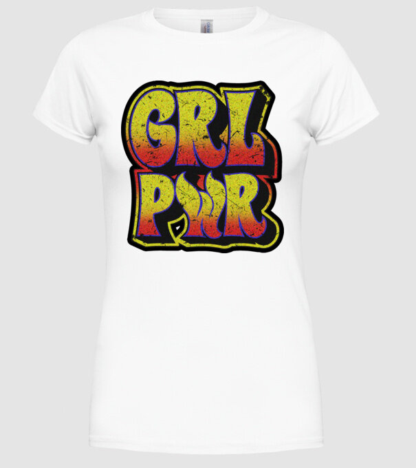 Girl power model alb pe tricou