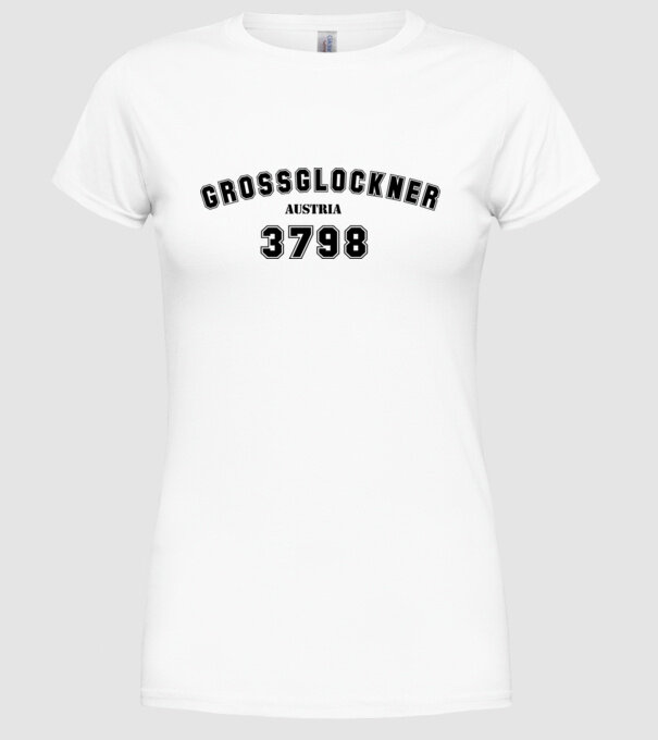 Grossglockner model alb pe tricou