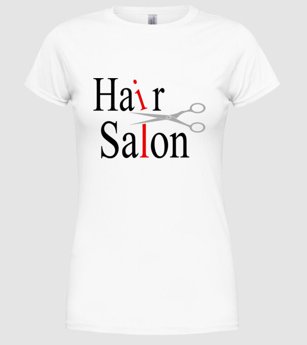 Hair Salon model alb pe tricou
