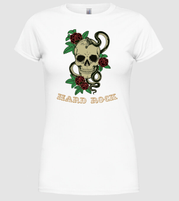 Hard Rock 1 model alb pe tricou