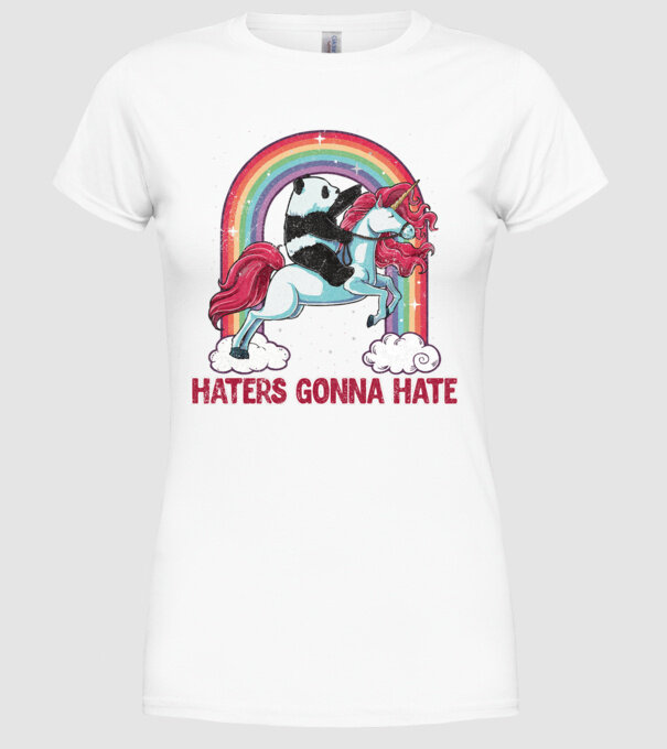 HATERS GONNA HATE model alb pe tricou