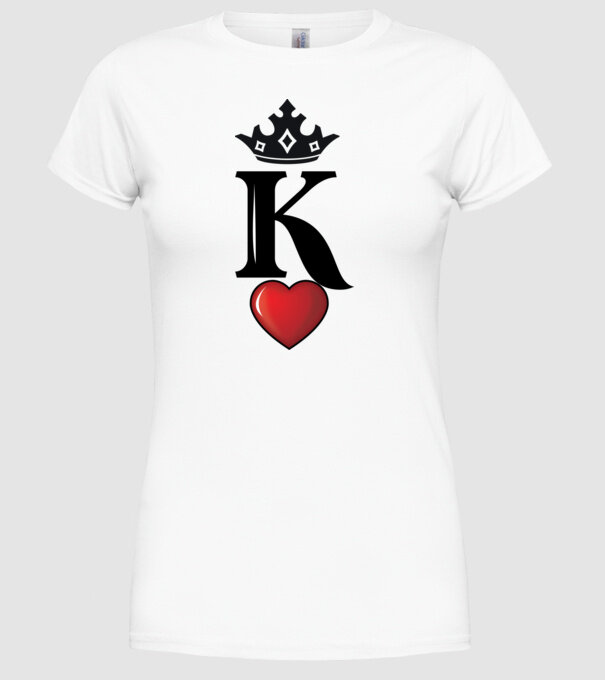 Cuplu HeartKing model alb pe tricou
