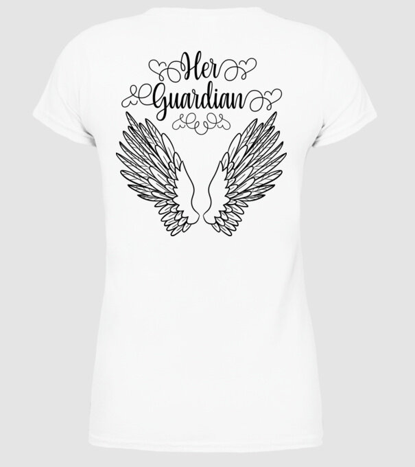 Her Guardian model alb pe tricou