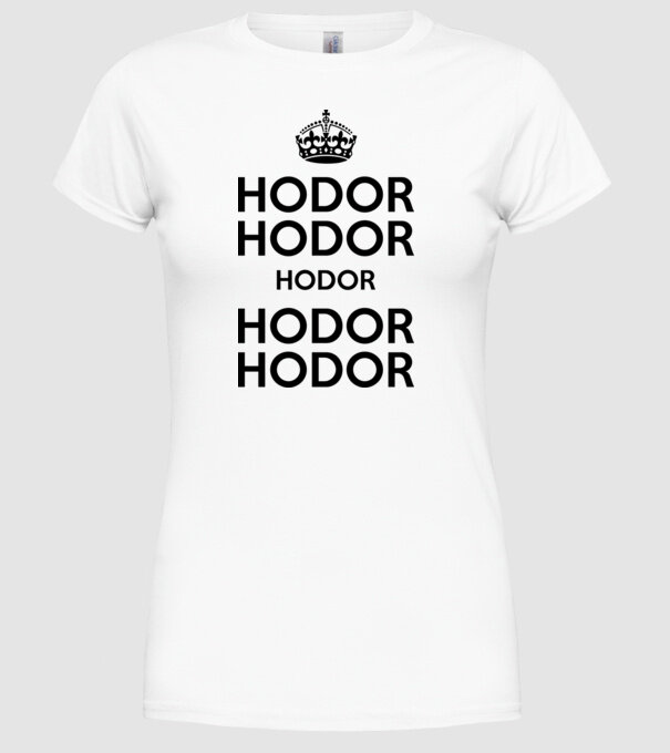 Hodor model alb pe tricou